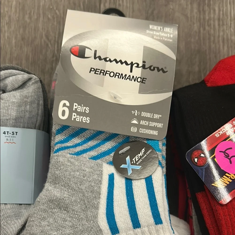 Socks for all Champion Performance cat and Jack kids Spider-Man kids